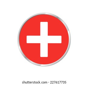 Medical sign in glossy button vector EPS