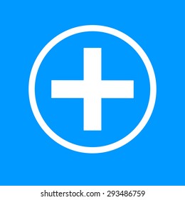 Medical sign in glossy button vector EPS
