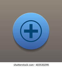 Medical sign in glossy button vector EPS