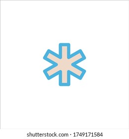 icono de signo médico logotipo de vector plano diseño de ilustración de moda símbolo de señalización gráfico simple