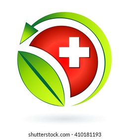 medical sign with leaf
