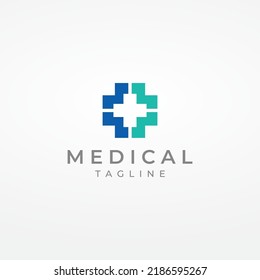 Medical sign logo using a simple and modern plus sign, a logo for medical, pharmacy, pharmacies, hospitals.