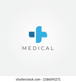Logo de signos médicos usando un sencillo y moderno signo más, un logo para medicina, farmacia, farmacias, hospitales.