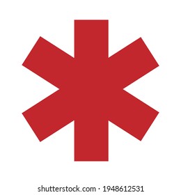 Medical Sign Star Of Life Icon. Hospital Ambulance Star Glyph Style Pictogram