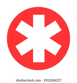 Medical sign star of life icon. Hospital ambulance star glyph style pictogram