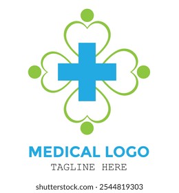 Signo médico de personas amorosas únicas con diseño de logotipo personalizado colorido