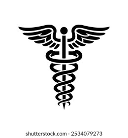 Medical sign vector illustration. Medical Snake Caduceus Logo, Caduceus sign. Medical cross icon