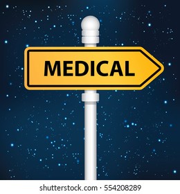 Medical signpost design,clean vector