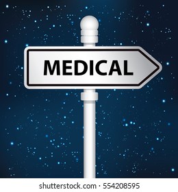 Medical signpost design,clean vector