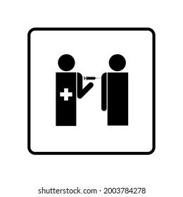 Medical signs and symbols for immunization clinic and service. Healthcare signs and symptoms for vaccine injection.