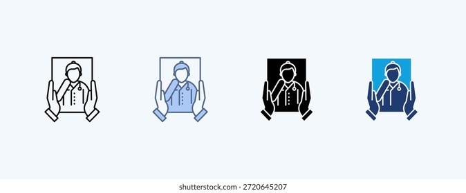 Simulación médica Icono múltiple Ilustración Vector