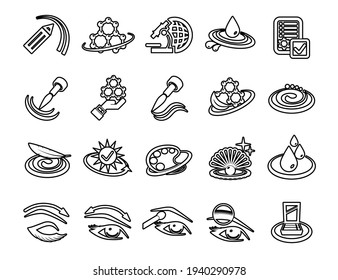 Medical skin cosmetic signs. Vector. Skin care line icons. Set of Cream, Serum drop and Face gel or lotion linear icons. Oil, Vitamin E and Collagen symbols. 24 hour face care protection