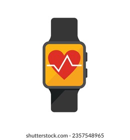 Medical smartwatch icon flat vector. Online patient. Call mobile isolated