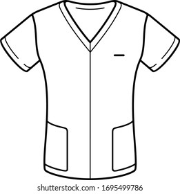 Medical Smock. Vector Outline Icon.