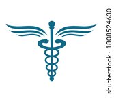 Medical Snake Caduceus Logo Sign Template Vector Isolated on White Background. health care concept.