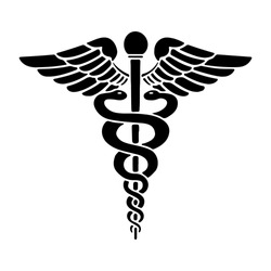 Logo Du Modèle De Logo De Cérémonie Des Serpents Médicaux Image Vectorielle Isolée Sur Fond Blanc