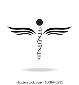 Medical Snake Caduceus Logo Sign Template Vector Isolated on White Background. health care concept.