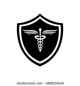 Medical Snake Caduceus Logo Sign Template Vector Isolated on White Background. health care concept.