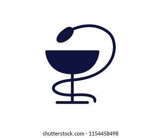medical snake icon design round illustration,glyph style design, designed for web and app