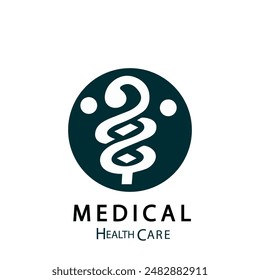 Medical snake icon, symbols,abstract vector caduceus icon isolated on white background.