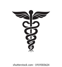 Medical snake symbol logo design template vector illustration