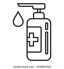 Medical soap dispenser icon. Outline medical soap dispenser vector icon for web design isolated on white background