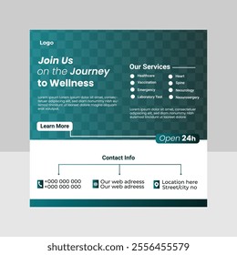Medical social media design post  template
