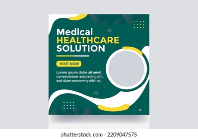 Medical social media post banner health for social media template
