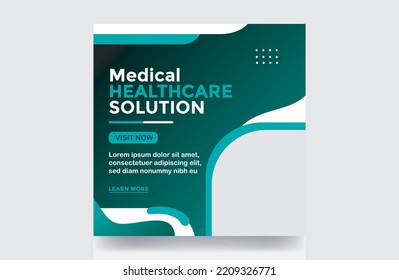 Medical social media post banner design hospital and clinic template