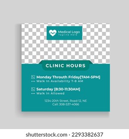 Medical Social Media Post Banner Design Template.