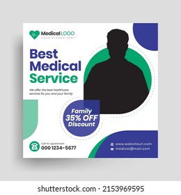 medical social media post design template | Instagram post template | doctor, healthcare, nursing, hospital web banner design | flyer, social media, web banner template