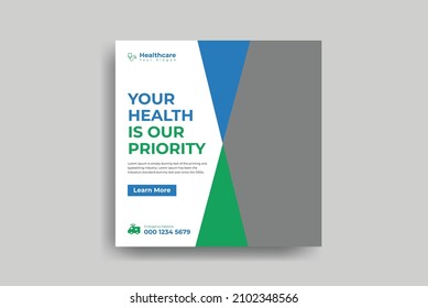 Medical Social Media Post Flyer banner Template