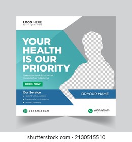 Medical Social Media Post Flyer Template Design