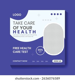 Medical social media post or square social media post banner design template