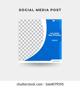 Plantilla de publicación de medios sociales médicos, plantilla de publicación de medios sociales. Eps10