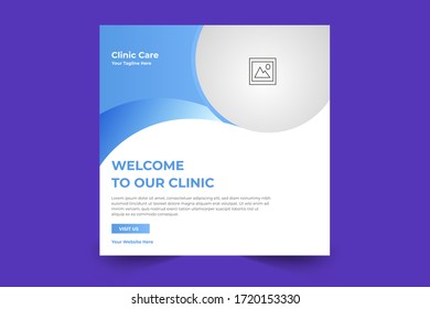 Medical Social Media Post Template, Social Media Banner Template For Medical Services