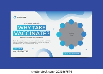 Medical social media post template design. Applicable for vaccine registration, vaccination illustration. Covid-19 vaccine social media post design