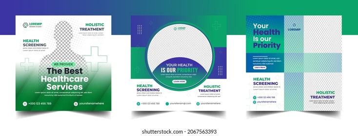 Medical Social Media Post Template, Healthcare Social Media Banner Template, Medical And Healthcare Social Media Post Template. Health Doctor Social Media Post Banner. Medical Health Banner.