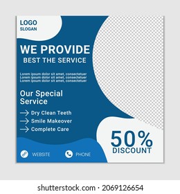Medical Social Media Post Template, Editable Healthcare Social Media Banner Template
