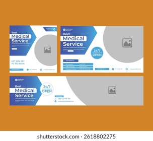 Medical Social Media Post Template. Medical promotion square web banner. Social media healthcare post banner. Editable Healthcare Social Media Banner Template.
