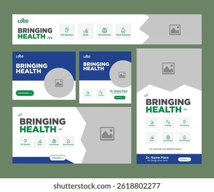 Medical Social Media Post Template. Medical promotion square web banner. Social media healthcare post banner. Editable Healthcare Social Media Banner Template.
