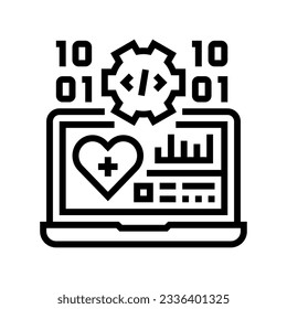 medical software biomedical line icon vector. medical software biomedical sign. isolated contour symbol black illustration