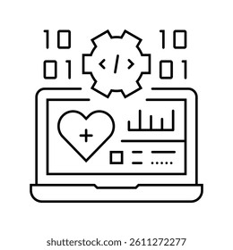 medical software biomedical line icon vector. medical software biomedical sign. isolated contour symbol black illustration