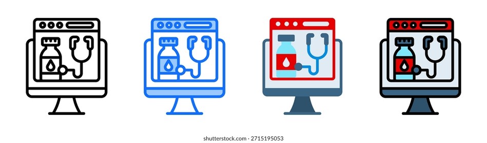 Conjunto de Colección de iconos de software médico Estilo múltiple
