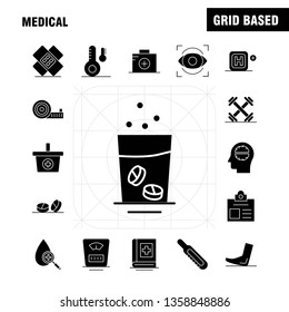 Medical  Solid Glyph Icons Set For Infographics, Mobile UX/UI Kit And Print Design. Include: Test Tube, Science, Medical, Lab, Collection Modern Infographic Logo and Pictogram. - Vector