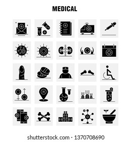 Medical  Solid Glyph Icons Set For Infographics, Mobile UX/UI Kit And Print Design. Include: Bandage, Plaster, Medical, Health, Care, Collection Modern Infographic Logo and Pictogram. - Vector