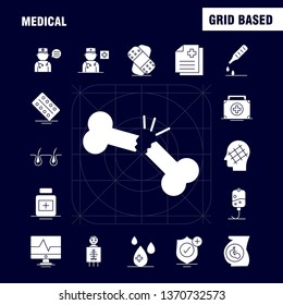 Medical  Solid Glyph Icons Set For Infographics, Mobile UX/UI Kit And Print Design. Include: Letter, Mail, Medical, Hospital, Capsule, Collection Modern Infographic Logo and Pictogram. - Vector