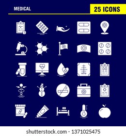 Medical  Solid Glyph Icons Set For Infographics, Mobile UX/UI Kit And Print Design. Include: Water Melon, Melon, Fruit, Food, Collection Modern Infographic Logo and Pictogram. - Vector
