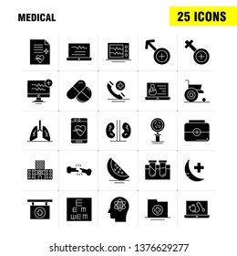 Medical  Solid Glyph Icons Set For Infographics, Mobile UX/UI Kit And Print Design. Include: Tablets, Medical, Medicine, Science, Capsule, Formula, Medical, Medicine, Collection Modern Infographic Log