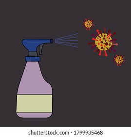 Medical solution and corona virus (COVID-19). Vector illustration